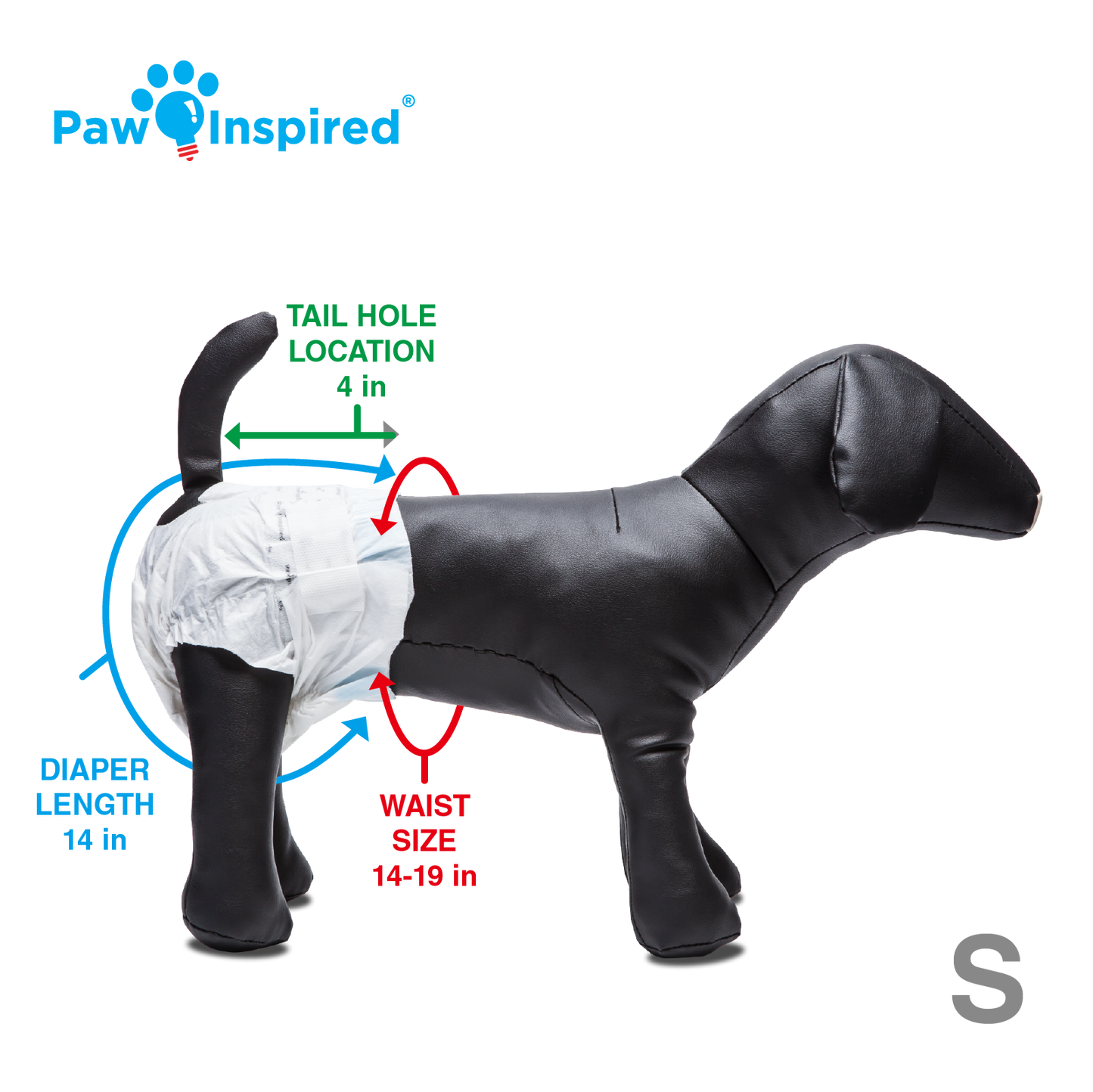 32ct Paw Inspired Ultra Protection Female Disposable Dog Diapers, Small