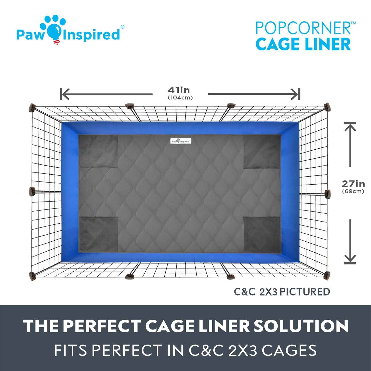 Paw Inspired® PopCorner Guinea Pig Cage Liners, C&C 2X3