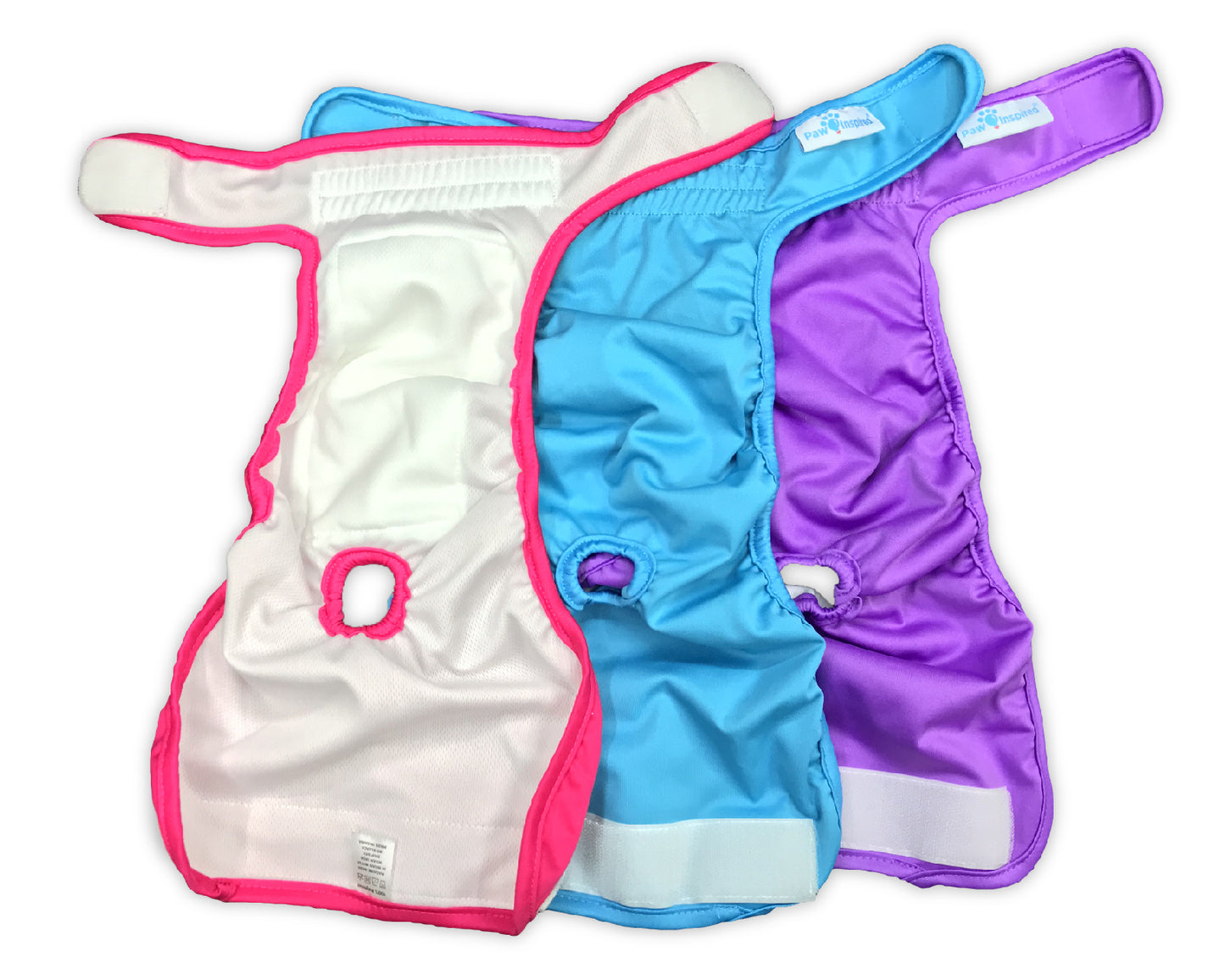 3ct Paw Inspired Ultra Protection Washable Dog Diapers, Reusable, Female, Extra Small