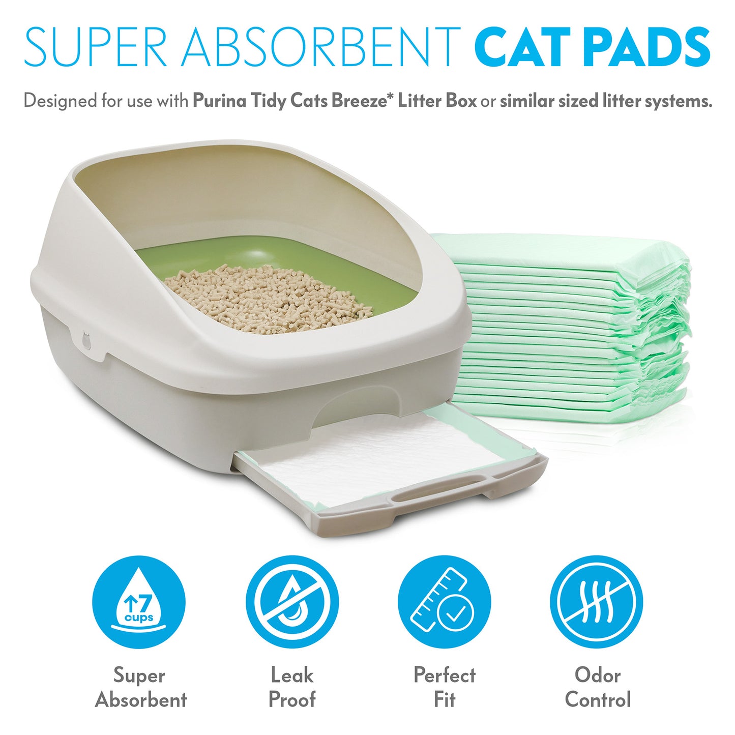 20ct Paw Inspired Generic Refill Cat Pads for Breeze Tidy Cat Litter System  16.9" x 11.4"