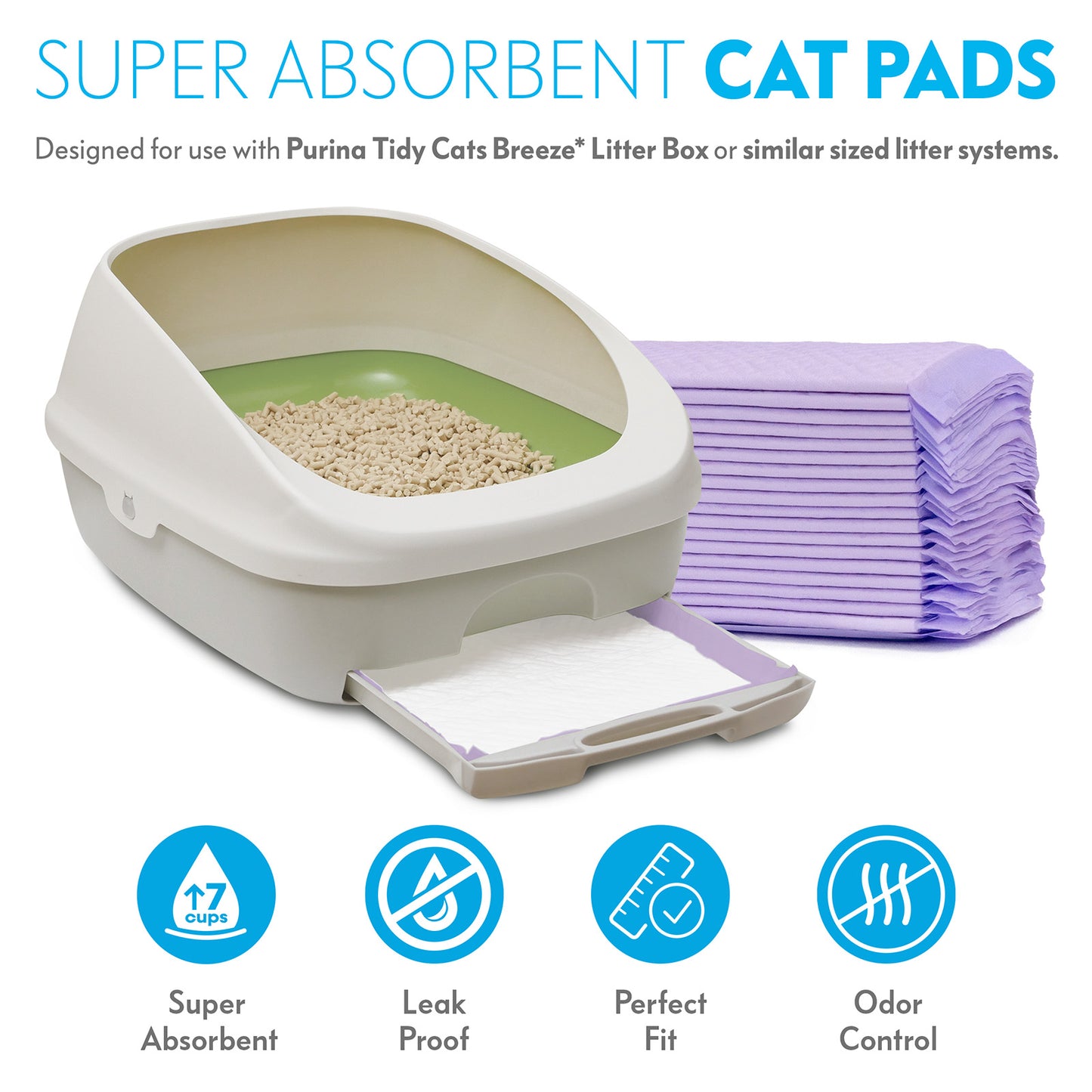 20ct Paw Inspired Scented Cat Pads for Breeze Tidy Cat Litter System 16.9" x 11.4"