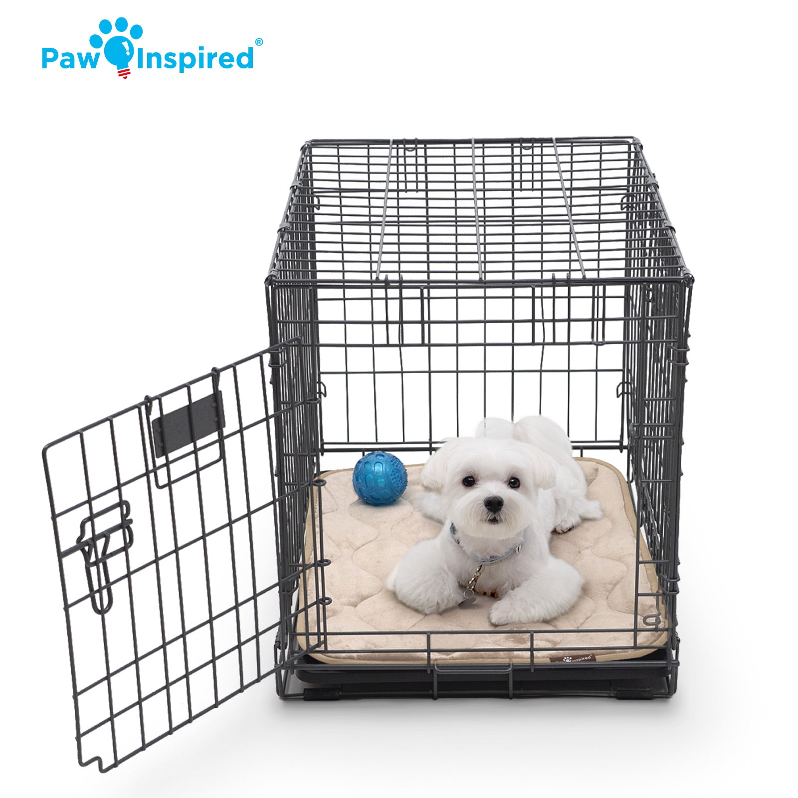 Paw Inspired® Washable Padded Crate Mats for Dogs (Dark Brown)