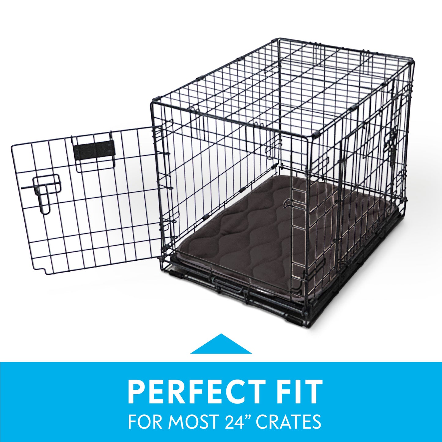 Paw Inspired® Washable Padded Crate Mats for Dogs (Gray)