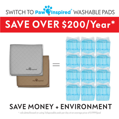 41x41" Paw Inspired Washable Puppy Training Pads, Reusable Dog Pads