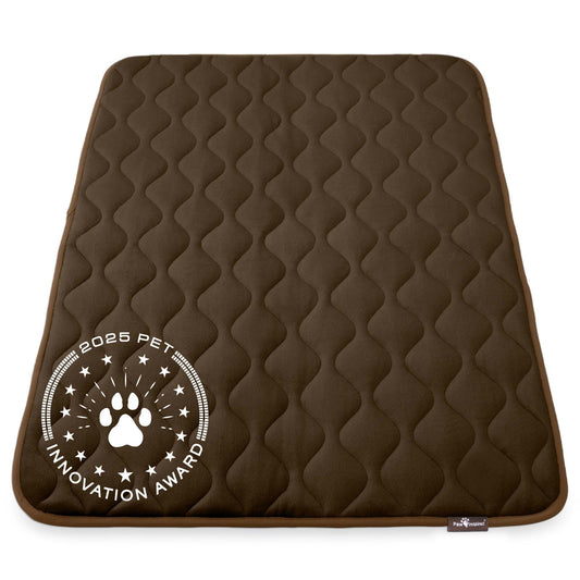 Paw Inspired® Washable Padded Crate Mats for Dogs (Dark Brown)