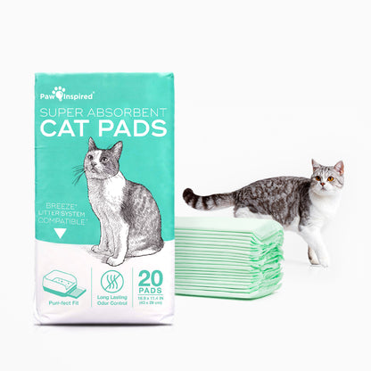 20ct Paw Inspired Generic Refill Cat Pads for Breeze Tidy Cat Litter System  16.9" x 11.4"