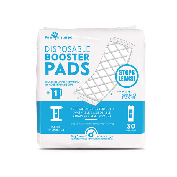 30ct Paw Inspired Dog Diaper Booster Pads