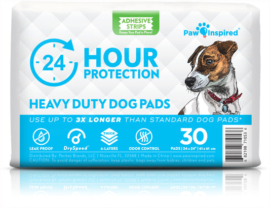 30ct Paw Inspired Heavy Duty 24hr Protection Large Adhesive Puppy Pads