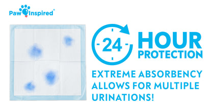 40ct Paw Inspired Heavy Duty 24hr Protection Extra Large Adhesive Puppy Pads