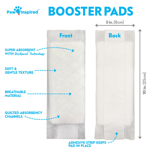 30ct Paw Inspired Dog Diaper Booster Pads