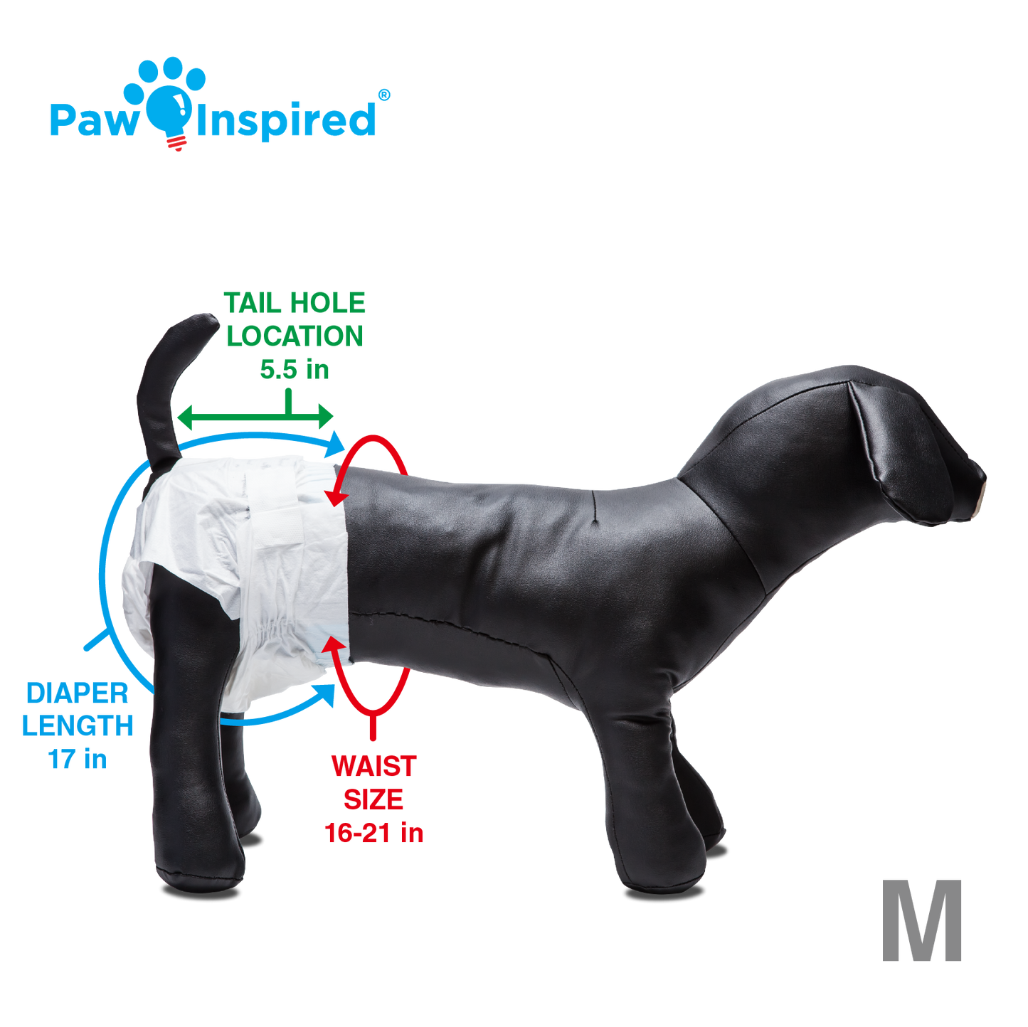 32ct Paw Inspired Ultra Protection Female Disposable Dog Diapers, Medium