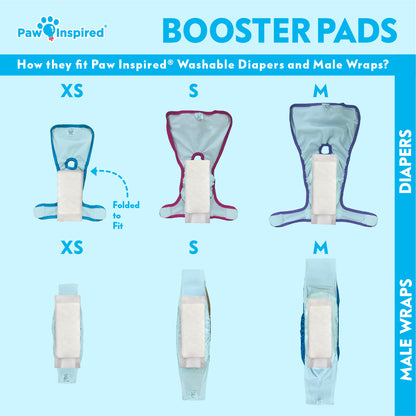 30ct Paw Inspired Dog Diaper Booster Pads