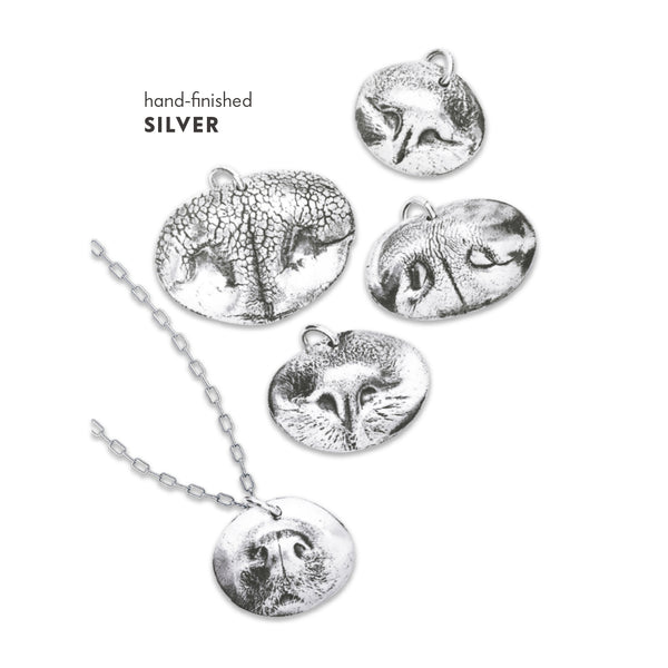 Custom Silver Pet Nose Print Pendant
