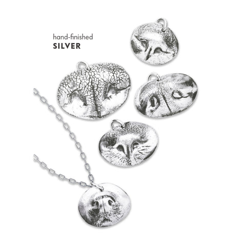 Custom Silver Pet Nose Print Pendant