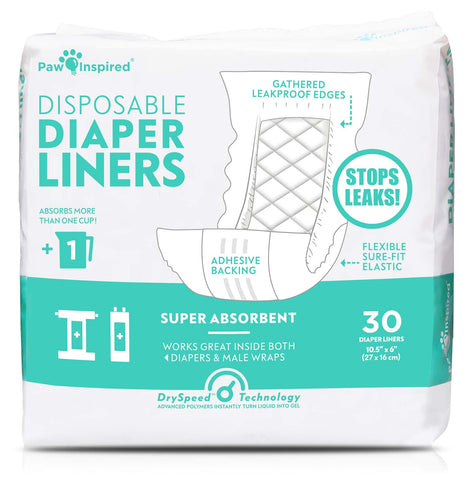 30ct Paw Inspired Dog Diaper Liners