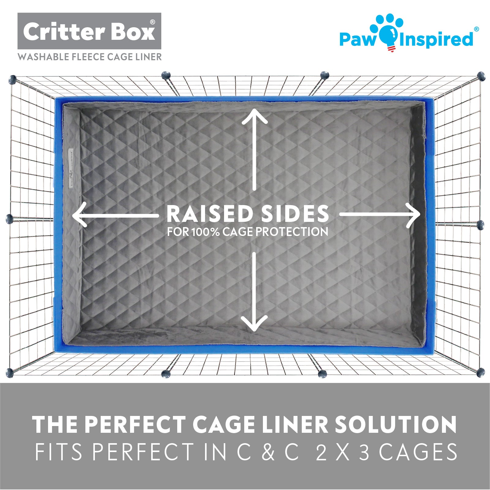 Paw Inspired Critter Box® Washable Guinea Pig Cage Liners, C&C 2X3