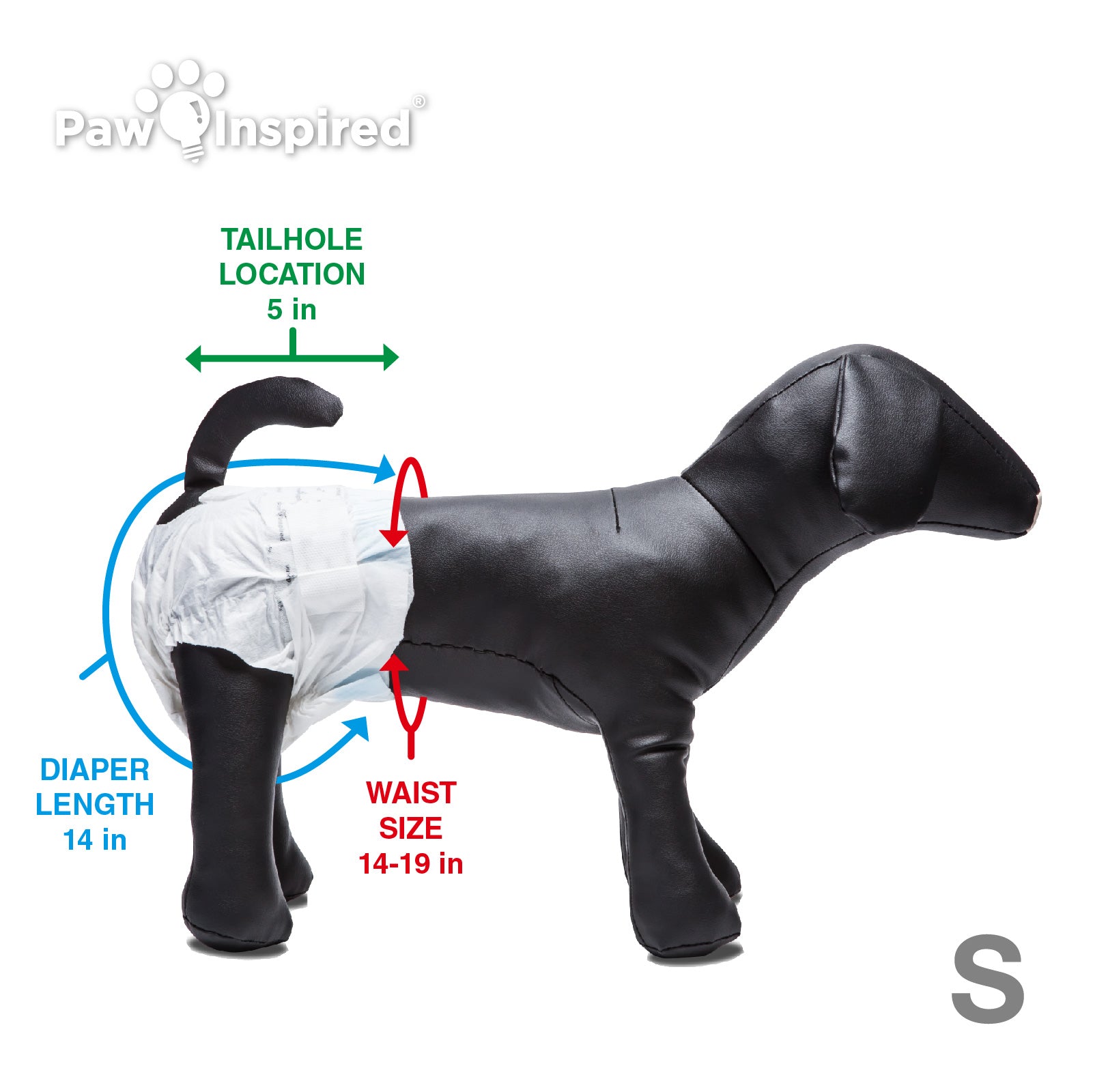 144ct Paw Inspired Ultra Protection Female Disposable Dog Diapers, Small