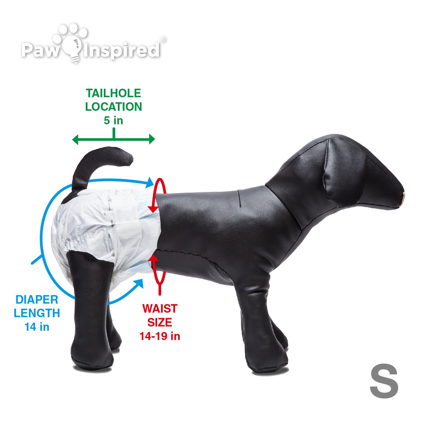 256ct Paw Inspired Ultra Protection Female Disposable Dog Diapers, Small, Bulk
