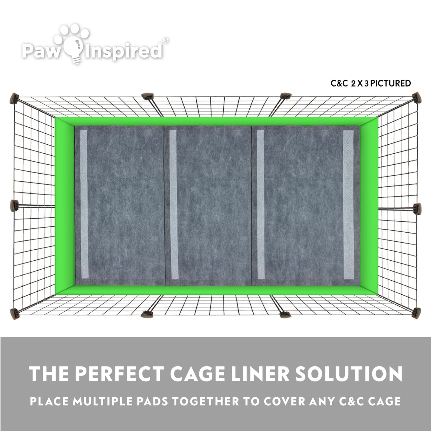 24ct Paw Inspired Disposable Guinea Pig Cage Liners, 17”x28”