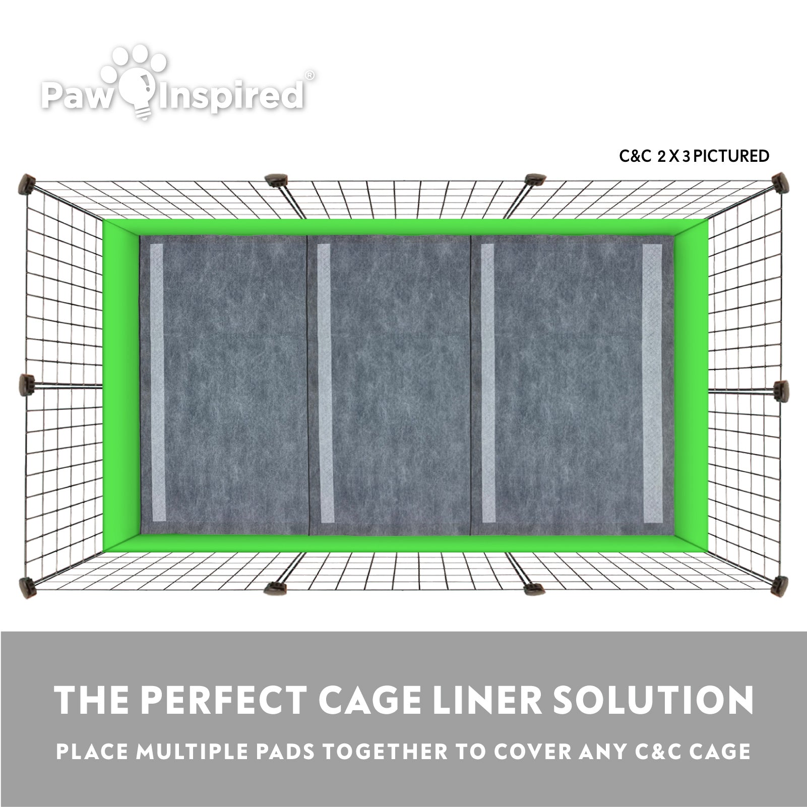 24ct Paw Inspired Disposable Guinea Pig Cage Liners, 17”x28”