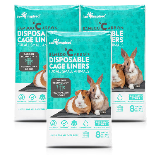 24ct Paw Inspired Disposable Guinea Pig Cage Liners, 17”x28”