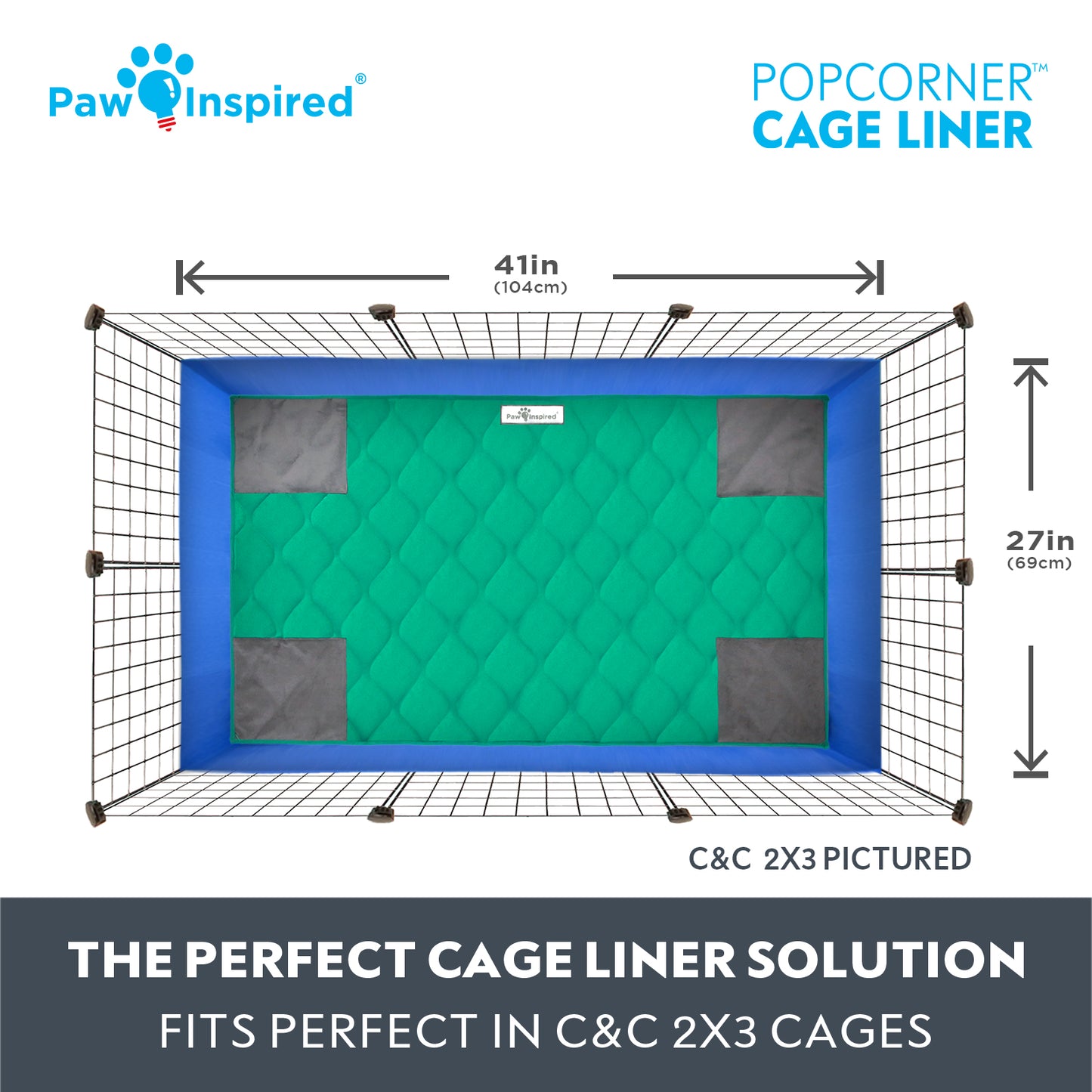 Paw Inspired® PopCorner Guinea Pig Cage Liners, C&C 2X3