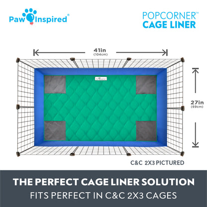 Paw Inspired® PopCorner Guinea Pig Cage Liners, C&C 2X3