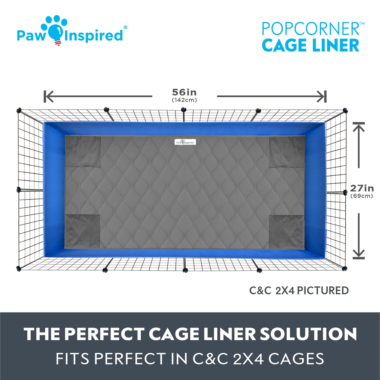 Paw Inspired® PopCorner Guinea Pig Cage Liners, C&C 2X4