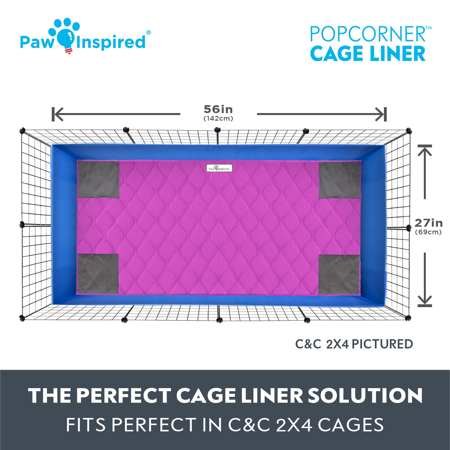 Paw Inspired® PopCorner Guinea Pig Cage Liners, C&C 2X4