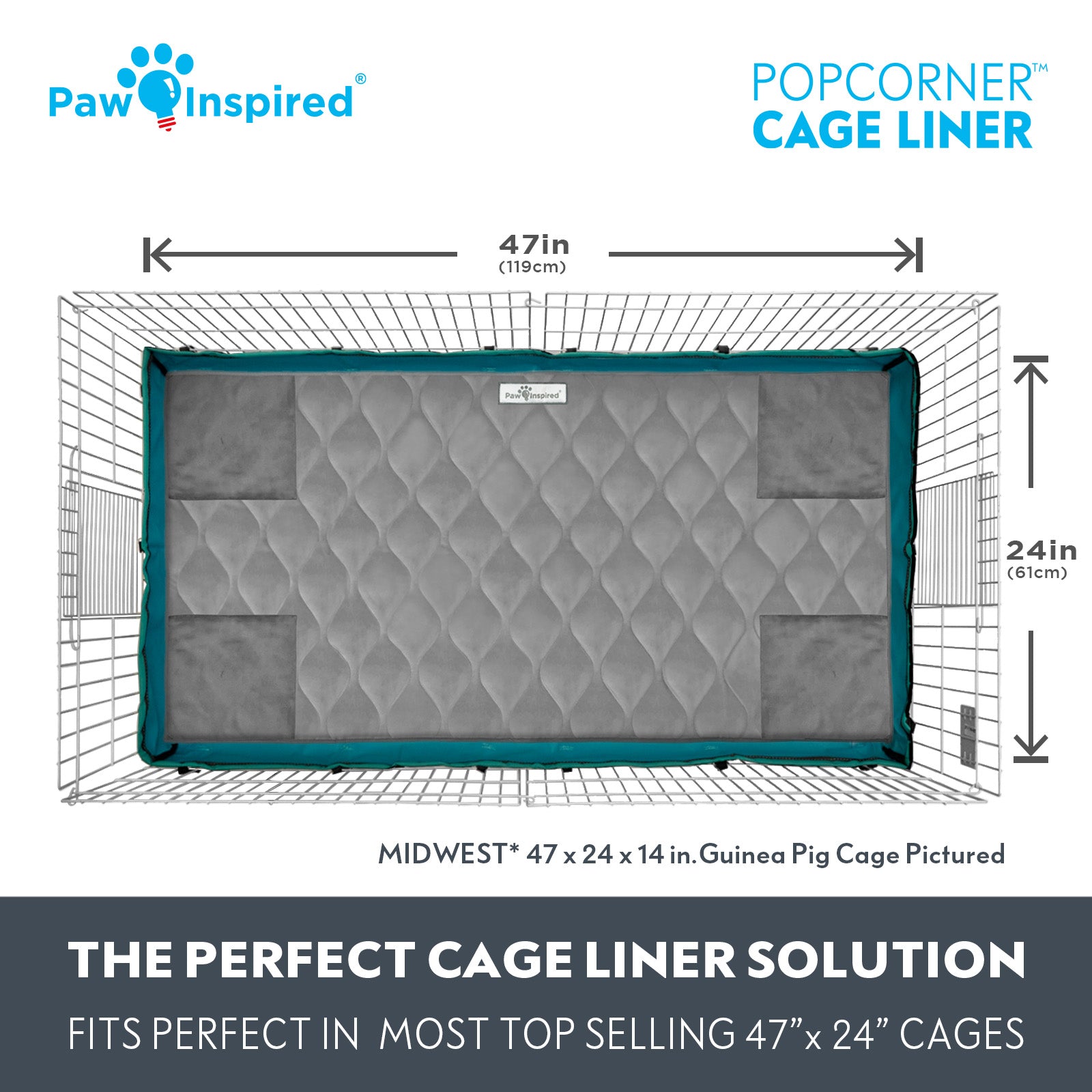 Paw Inspired® PopCorner Guinea Pig Cage Liners, Midwest