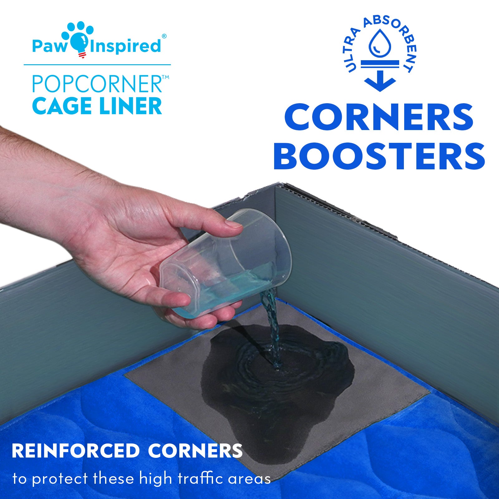 Paw Inspired® PopCorner Guinea Pig Cage Liners, C&C 2X3