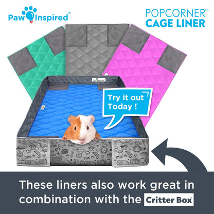 Paw Inspired® PopCorner Guinea Pig Cage Liners, Midwest