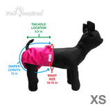 3ct Paw Inspired Ultra Protection Washable Dog Diapers, Reusable, Female, Assorted (Black Lining), Extra Small