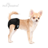 3ct Paw Inspired Ultra Protection Washable Dog Diapers, Reusable, Female, Black (Black Lining), Extra Small