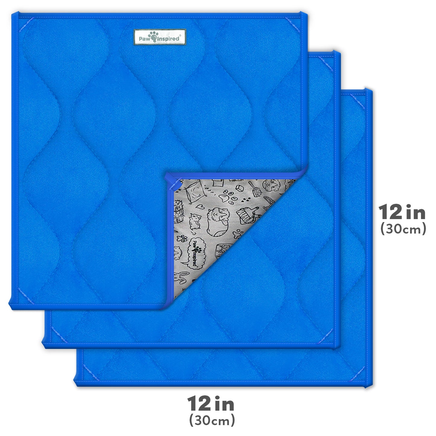 3ct Paw Inspired Washable 12”x12” Guinea Pig Liner Pads
