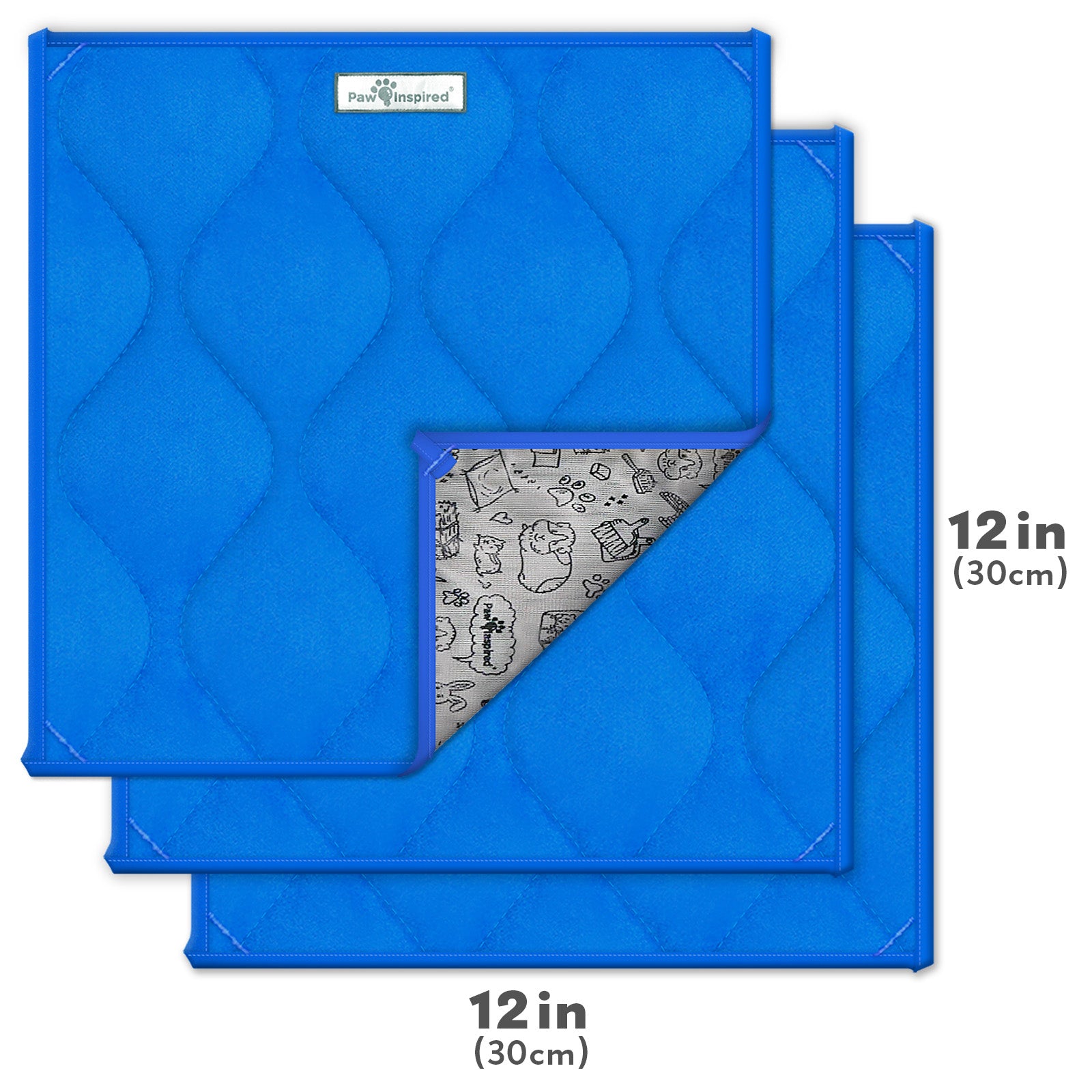 3ct Paw Inspired Washable 12”x12” Guinea Pig Liner Pads
