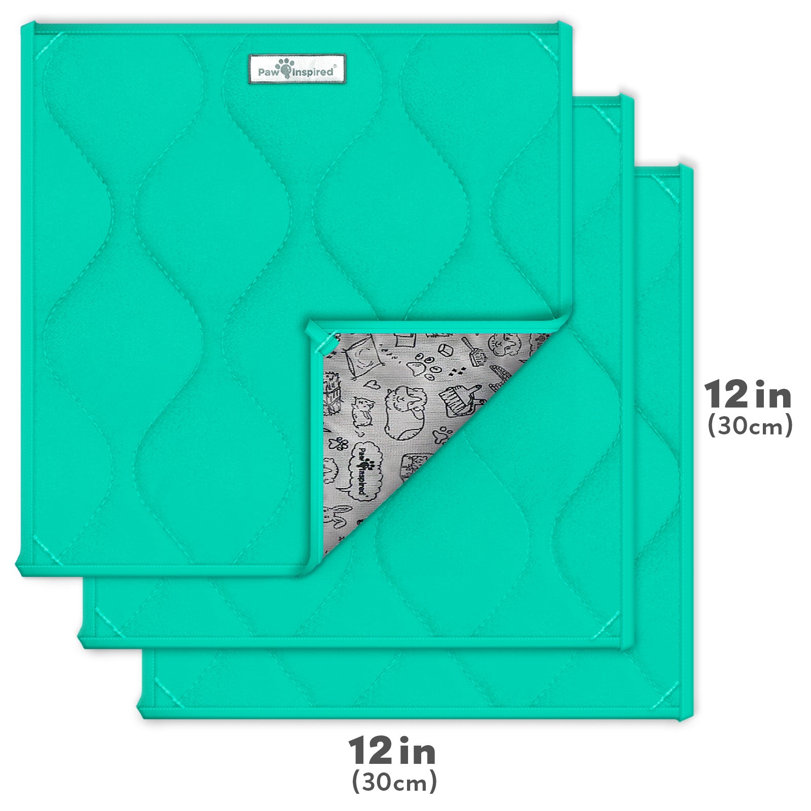 3ct Paw Inspired Washable 12”x12” Guinea Pig Liner Pads