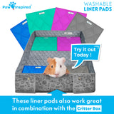 3ct Paw Inspired Washable 12”x12” Guinea Pig Liner Pads