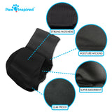 Paw Inspired Washable Male Dog Wraps Belly Band for Dogs (Black (Black Lining))