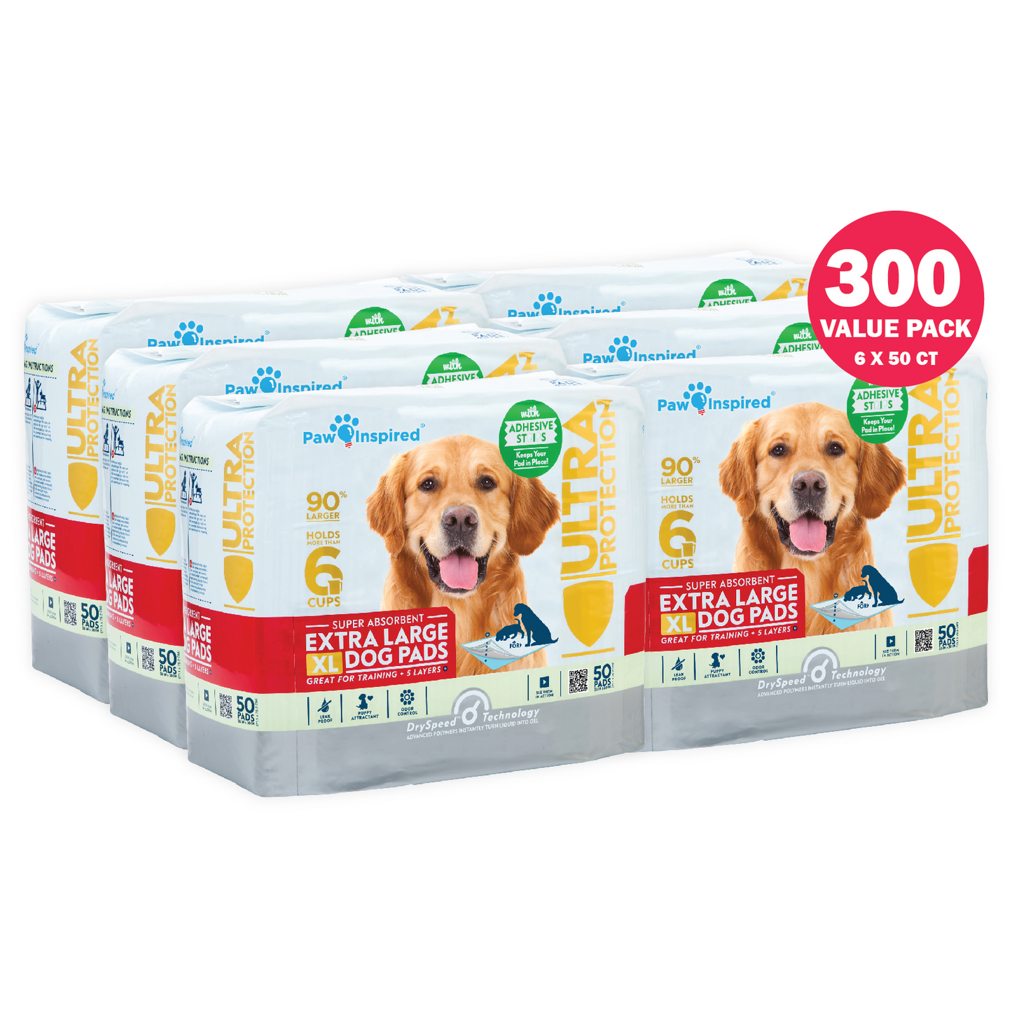 300ct Paw Inspired Ultra Protection XL Puppy Training Pads