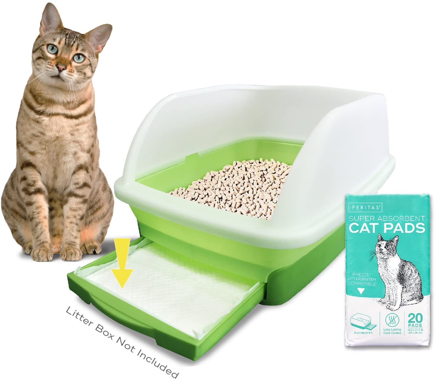 80ct Peritas Generic Refill Cat Pads for Breeze Tidy Cat Litter System 16.9"x11.4"