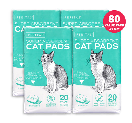 80ct Peritas Generic Refill Cat Pads for Breeze Tidy Cat Litter System 16.9"x11.4"