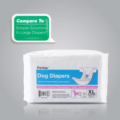 12ct Peritas Female Disposable Dog Diapers, Extra Large