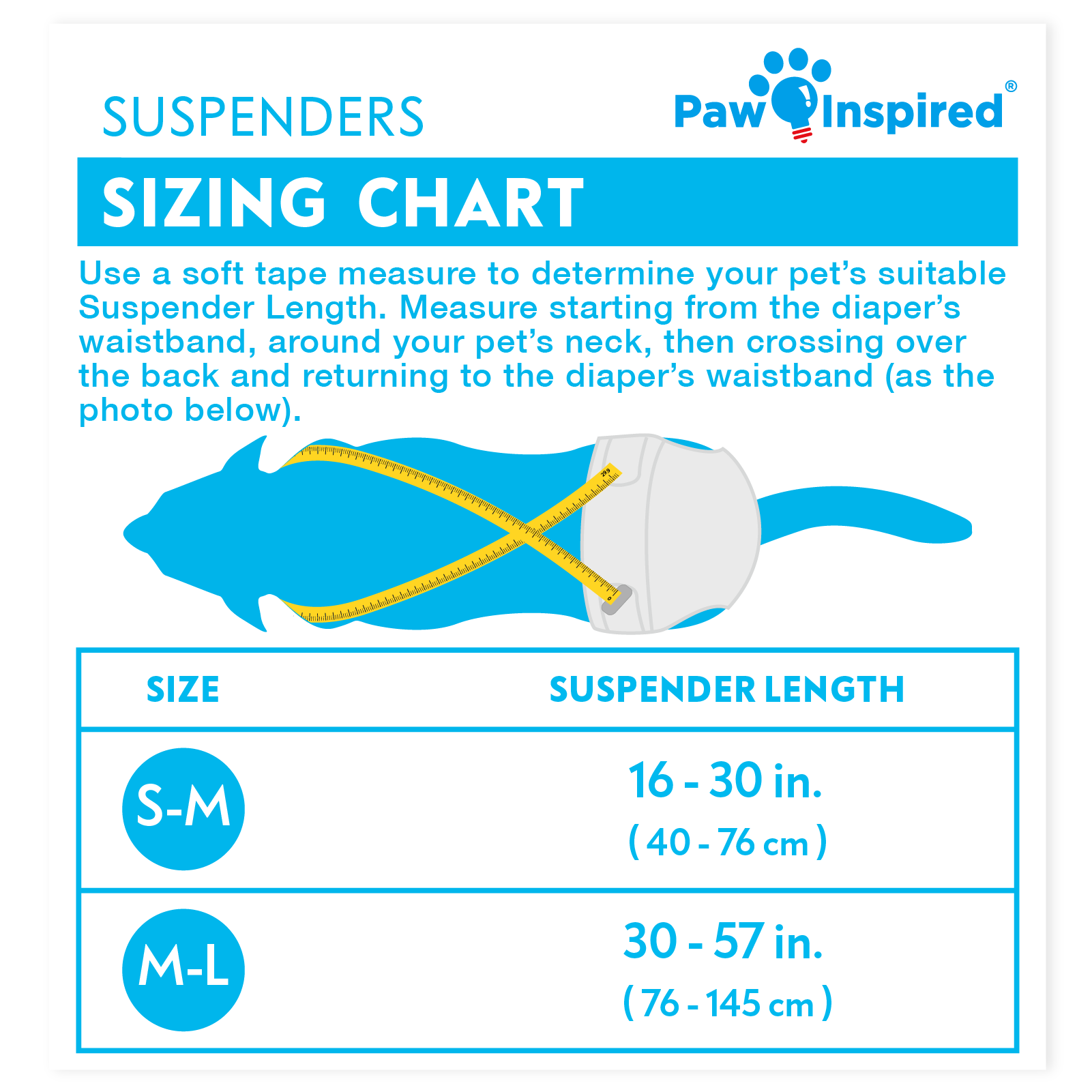 Paw Inspired Washable and Disposable Dog Diaper Suspenders