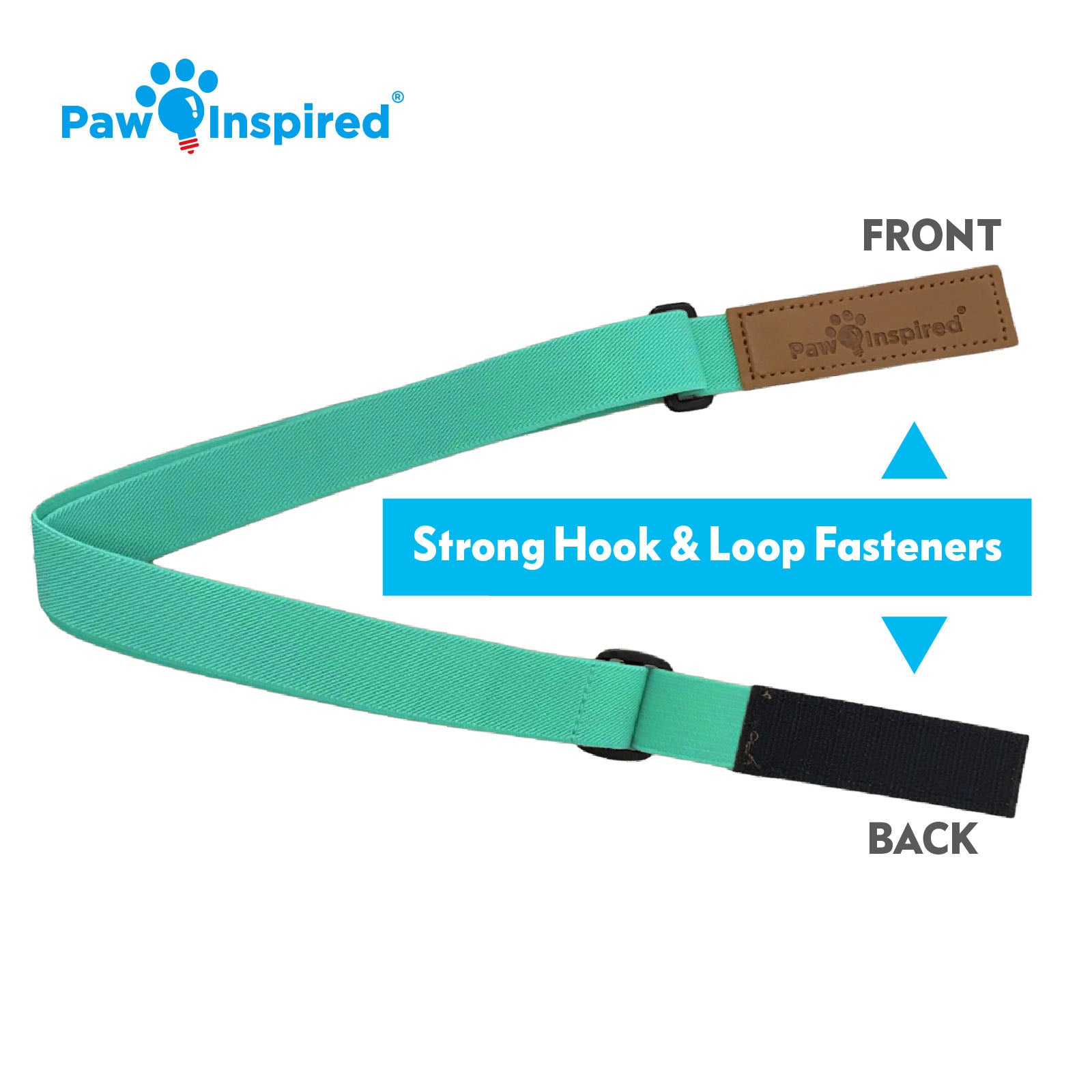 Paw Inspired Washable and Disposable Dog Diaper Suspenders, Aqua