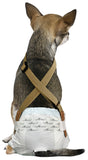 Paw Inspired Washable and Disposable Dog Diaper Suspenders, Brown